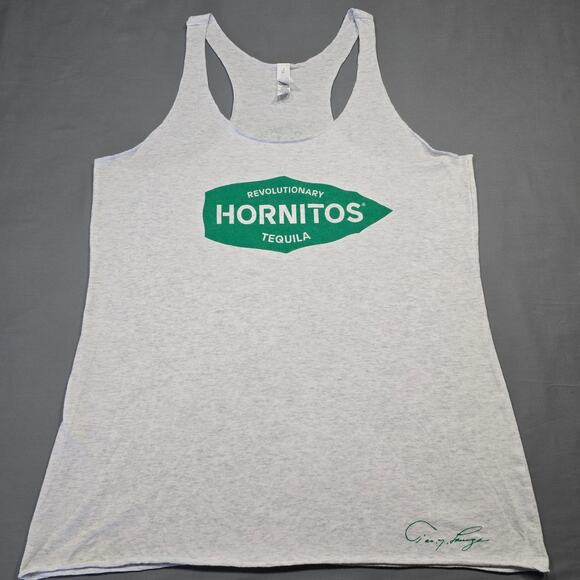 Hornitos Tequila Mens Tank Size L Gray Heather Graphic Logo Racerback Round Neck - Picture 1 of 7